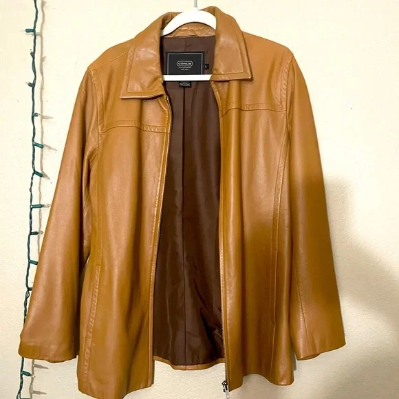 Coach Leatherware Brown Leather Jacket Large - Picture 2 of 7